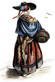 Imagette : Une Marseillaise en costume traditionnel du 19ème siècle - gravure reproduite et restaurée par © Norbert Pousseur Imagette : Une Marseillaise en costume traditionnel du 19ème siècle - gravure reproduite et restaurée par © Norbert Pousseur