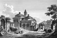 Zoom sur Eglise St Front à Périgueux vers 1820  - gravure reproduite et restaurée numériquement par © Norbert Pousseur