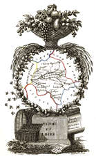 Zoom sur Carte succinte de L'Indre et Loire vers 1830 - gravure reproduite et restaurée numériquement par © Norbert Pousseur