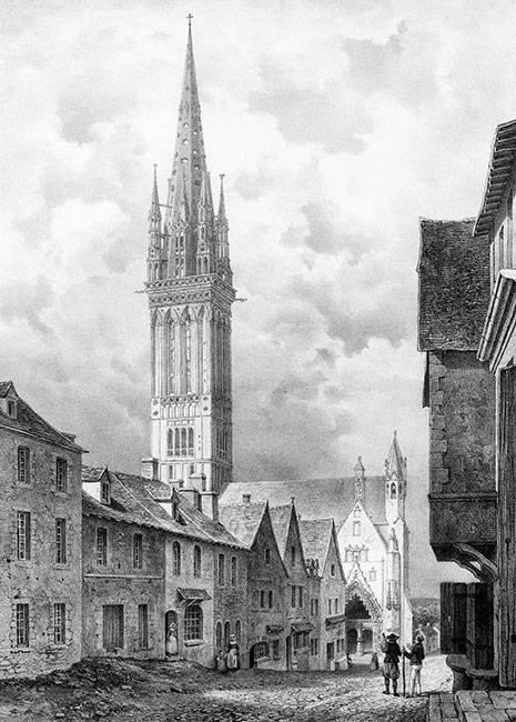 Notre-Dame de Kreisker - gravure reproduite et restaurée numériquement par © Norbert Pousseur