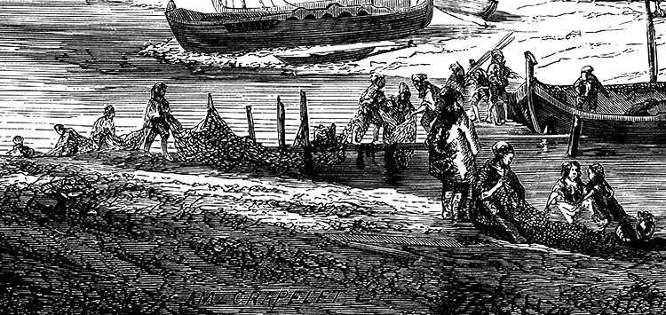 La pêche et tout le travail que cela suppose à Marseille vers 1890 - gravure reproduite et restaurée par © Norbert Pousseur La pêche et tout le travail que cela suppose à Marseille vers 1890 - gravure reproduite et restaurée par © Norbert Pousseur