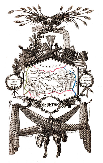 Carte succinte du Meurthe vers 1830 - gravure reproduite et restaurée numériquement par © Norbert Pousseur Carte succinte du Meurthe vers 1830 - gravure reproduite et restaurée numériquement par © Norbert Pousseur