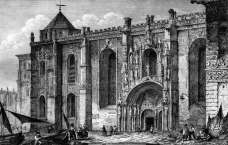 Pour zoom, Eglise St Marie à Belém au Portugal vers 1840 - gravure reproduite et corrigée numériquement par © Norbert Pousseur